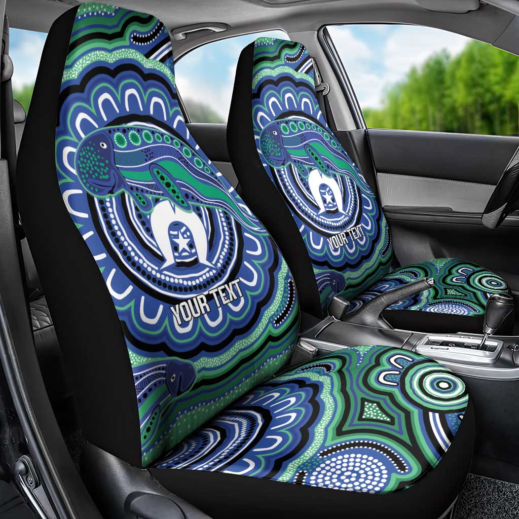 Torres Strait Islander Flag Day Personalised Car Seat Cover Dhari Dugongs Sea Cows Aboriginal Art