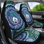 Torres Strait Islander Flag Day Personalised Car Seat Cover Dhari Dugongs Sea Cows Aboriginal Art