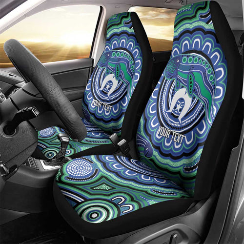 Torres Strait Islander Flag Day Personalised Car Seat Cover Dhari Dugongs Sea Cows Aboriginal Art
