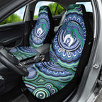 Torres Strait Islander Flag Day Personalised Car Seat Cover Dhari Dugongs Sea Cows Aboriginal Art