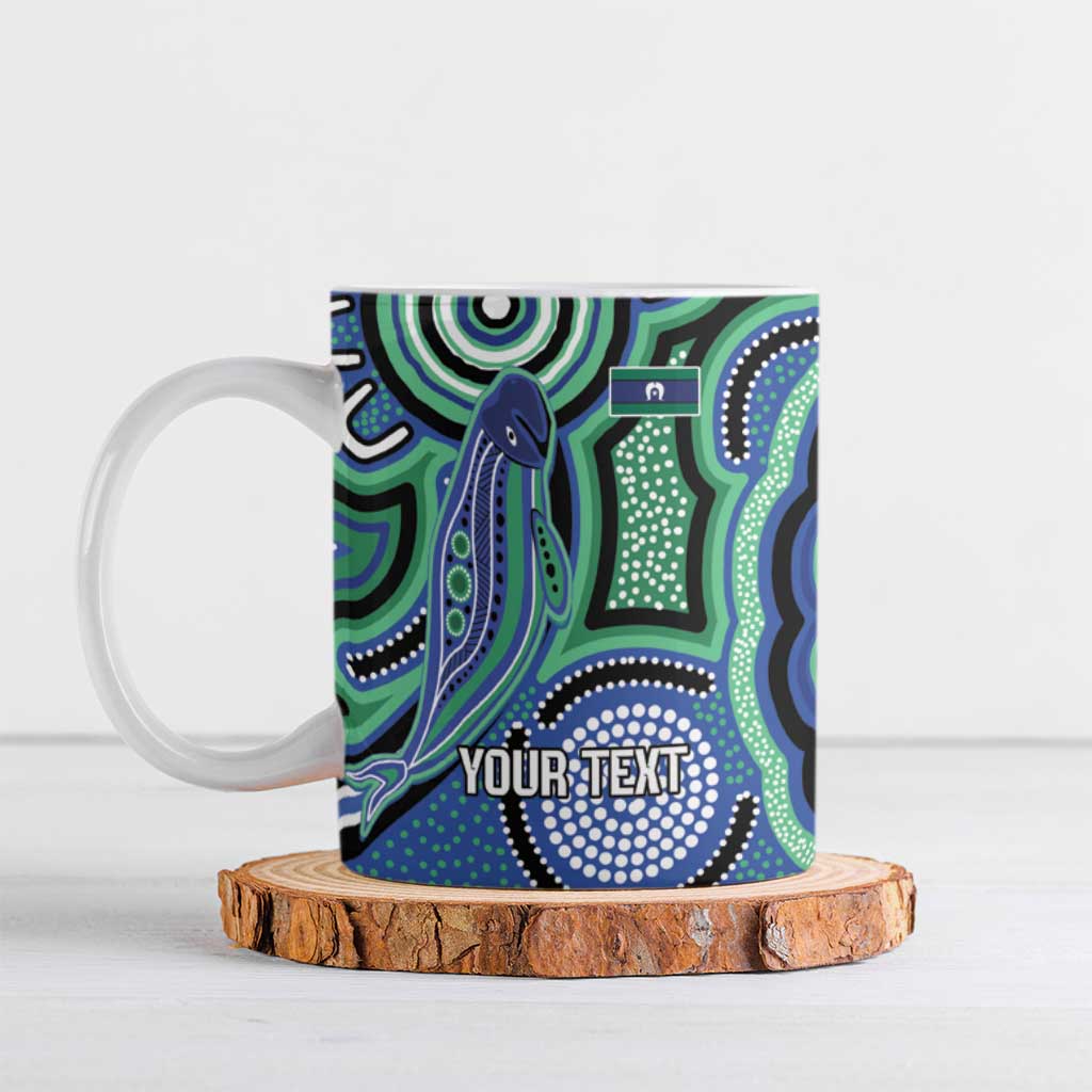 Torres Strait Islander Flag Day Personalised Ceramic Mug Dhari Dugongs Sea Cows Aboriginal Art
