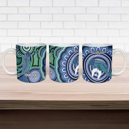 Torres Strait Islander Flag Day Personalised Ceramic Mug Dhari Dugongs Sea Cows Aboriginal Art