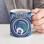 Torres Strait Islander Flag Day Personalised Ceramic Mug Dhari Dugongs Sea Cows Aboriginal Art