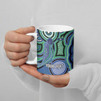 Torres Strait Islander Flag Day Personalised Ceramic Mug Dhari Dugongs Sea Cows Aboriginal Art