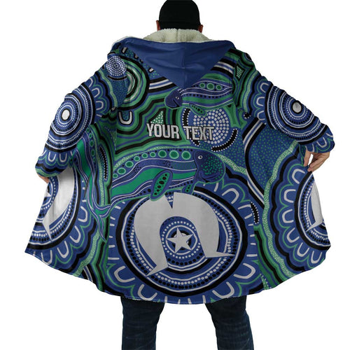 Torres Strait Islander Flag Day Personalised Cloak Dhari Dugongs Sea Cows Aboriginal Art