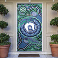 Torres Strait Islander Flag Day Personalised Door Cover Dhari Dugongs Sea Cows Aboriginal Art