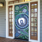 Torres Strait Islander Flag Day Personalised Door Cover Dhari Dugongs Sea Cows Aboriginal Art