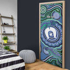 Torres Strait Islander Flag Day Personalised Door Cover Dhari Dugongs Sea Cows Aboriginal Art