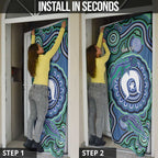 Torres Strait Islander Flag Day Personalised Door Cover Dhari Dugongs Sea Cows Aboriginal Art