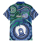 Torres Strait Islander Flag Day Personalised Family Matching Mermaid Dress and Hawaiian Shirt Dhari Dugongs Sea Cows Aboriginal Art