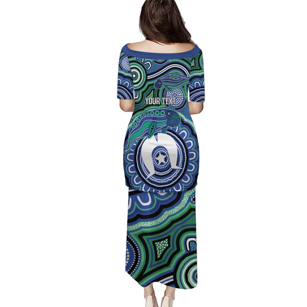 Torres Strait Islander Flag Day Personalised Family Matching Puletasi and Hawaiian Shirt Dhari Dugongs Sea Cows Aboriginal Art