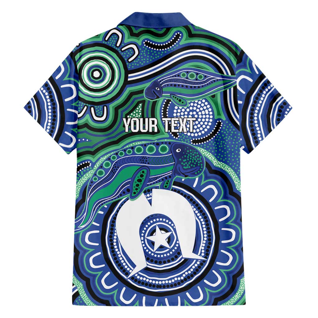 Torres Strait Islander Flag Day Personalised Family Matching Short Sleeve Bodycon Dress and Hawaiian Shirt Dhari Dugongs Sea Cows Aboriginal Art