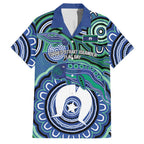 Torres Strait Islander Flag Day Personalised Family Matching Summer Maxi Dress and Hawaiian Shirt Dhari Dugongs Sea Cows Aboriginal Art