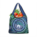 Torres Strait Islander Flag Day Personalised Grocery Bag Dhari Dugongs Sea Cows Aboriginal Art