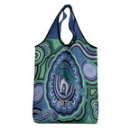 Torres Strait Islander Flag Day Personalised Grocery Bag Dhari Dugongs Sea Cows Aboriginal Art