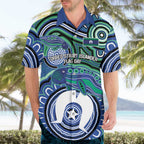 Torres Strait Islander Flag Day Personalised Hawaiian Shirt Dhari Dugongs Sea Cows Aboriginal Art
