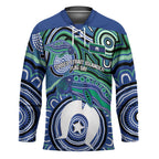 Torres Strait Islander Flag Day Personalised Hockey Jersey Dhari Dugongs Sea Cows Aboriginal Art