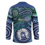 Torres Strait Islander Flag Day Personalised Hockey Jersey Dhari Dugongs Sea Cows Aboriginal Art