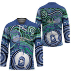 Torres Strait Islander Flag Day Personalised Hockey Jersey Dhari Dugongs Sea Cows Aboriginal Art