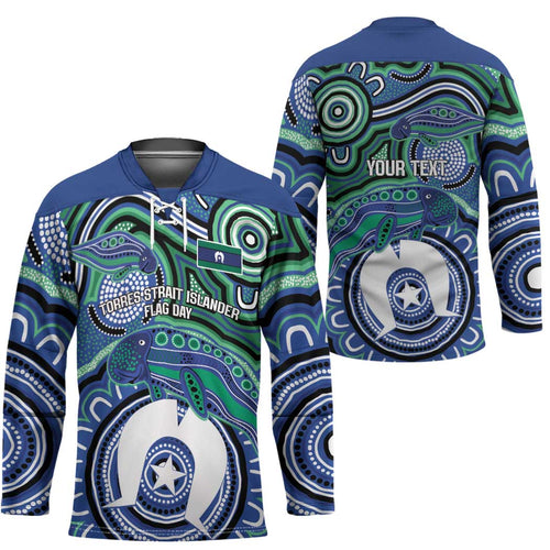 Torres Strait Islander Flag Day Personalised Hockey Jersey Dhari Dugongs Sea Cows Aboriginal Art