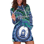 Torres Strait Islander Flag Day Personalised Hoodie Dress Dhari Dugongs Sea Cows Aboriginal Art