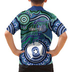 Torres Strait Islander Flag Day Personalised Kid Hawaiian Shirt Dhari Dugongs Sea Cows Aboriginal Art