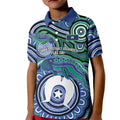 Torres Strait Islander Flag Day Personalised Kid Polo Shirt Dhari Dugongs Sea Cows Aboriginal Art