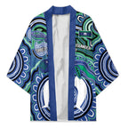 Torres Strait Islander Flag Day Personalised Kimono Dhari Dugongs Sea Cows Aboriginal Art