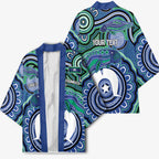 Torres Strait Islander Flag Day Personalised Kimono Dhari Dugongs Sea Cows Aboriginal Art