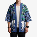 Torres Strait Islander Flag Day Personalised Kimono Dhari Dugongs Sea Cows Aboriginal Art