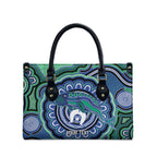 Torres Strait Islander Flag Day Personalised Leather Bag Dhari Dugongs Sea Cows Aboriginal Art