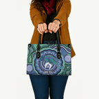 Torres Strait Islander Flag Day Personalised Leather Bag Dhari Dugongs Sea Cows Aboriginal Art