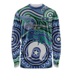 Torres Strait Islander Flag Day Personalised Long Sleeve Shirt Dhari Dugongs Sea Cows Aboriginal Art