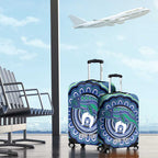 Torres Strait Islander Flag Day Personalised Luggage Cover Dhari Dugongs Sea Cows Aboriginal Art