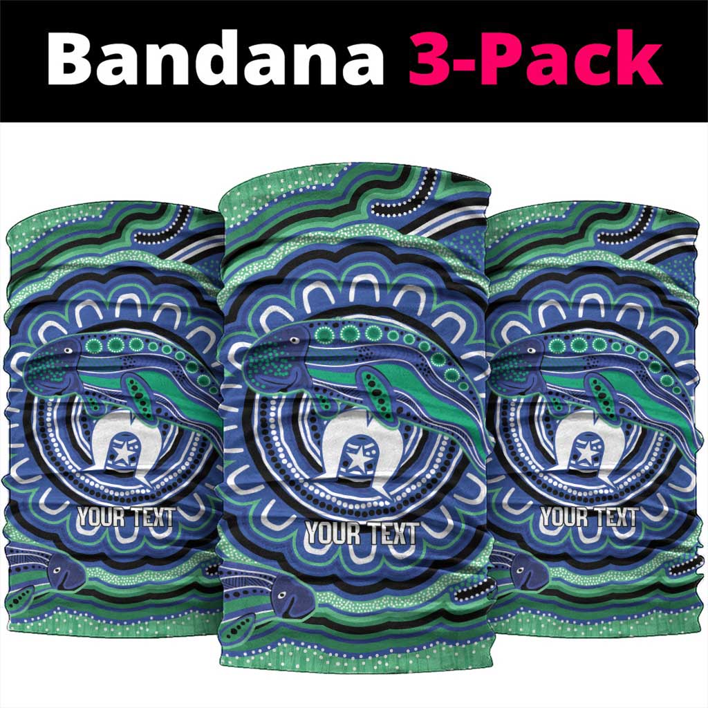 Torres Strait Islander Flag Day Personalised Neck Gaiter Dhari Dugongs Sea Cows Aboriginal Art