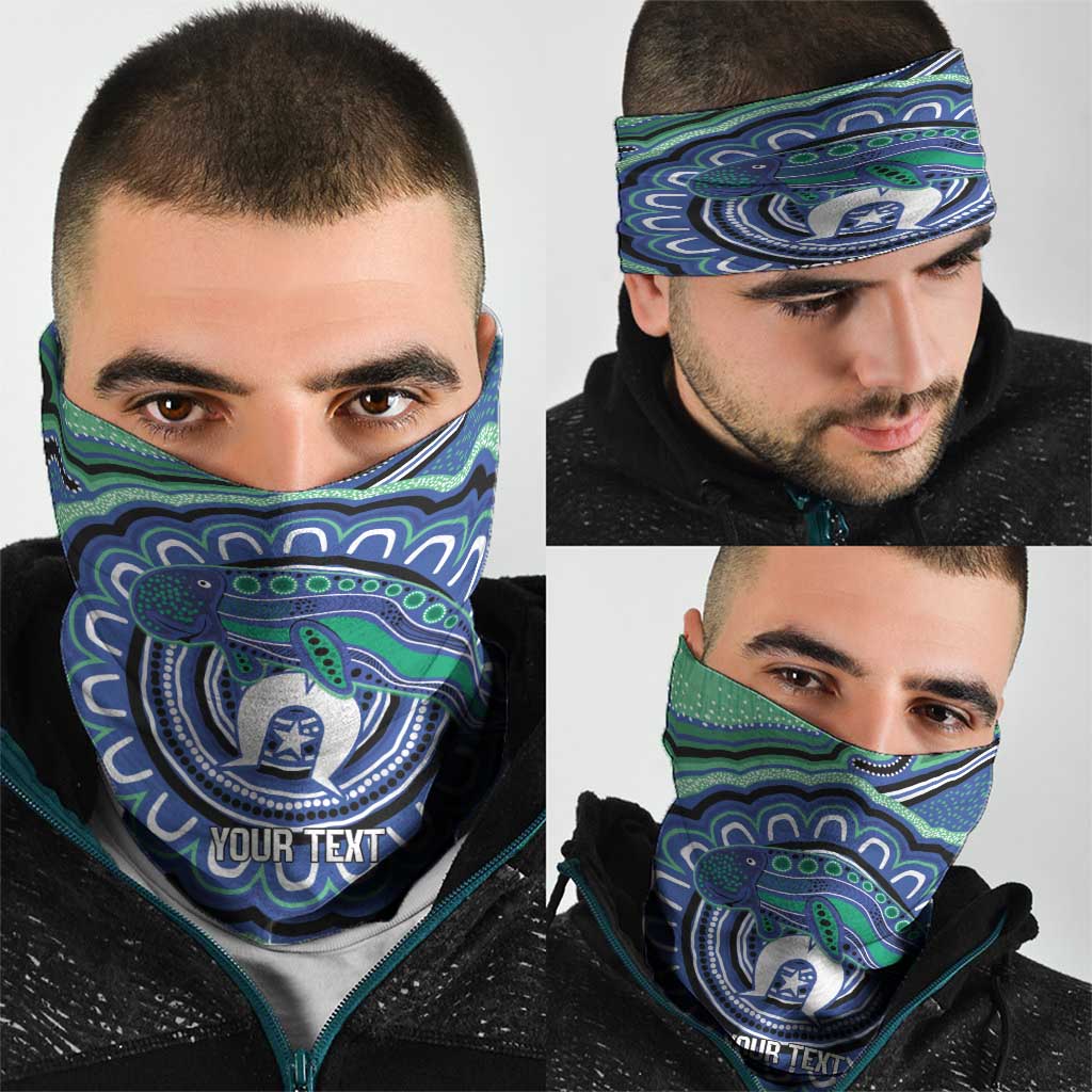 Torres Strait Islander Flag Day Personalised Neck Gaiter Dhari Dugongs Sea Cows Aboriginal Art