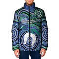 Torres Strait Islander Flag Day Personalised Padded Jacket Dhari Dugongs Sea Cows Aboriginal Art