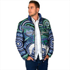 Torres Strait Islander Flag Day Personalised Padded Jacket Dhari Dugongs Sea Cows Aboriginal Art