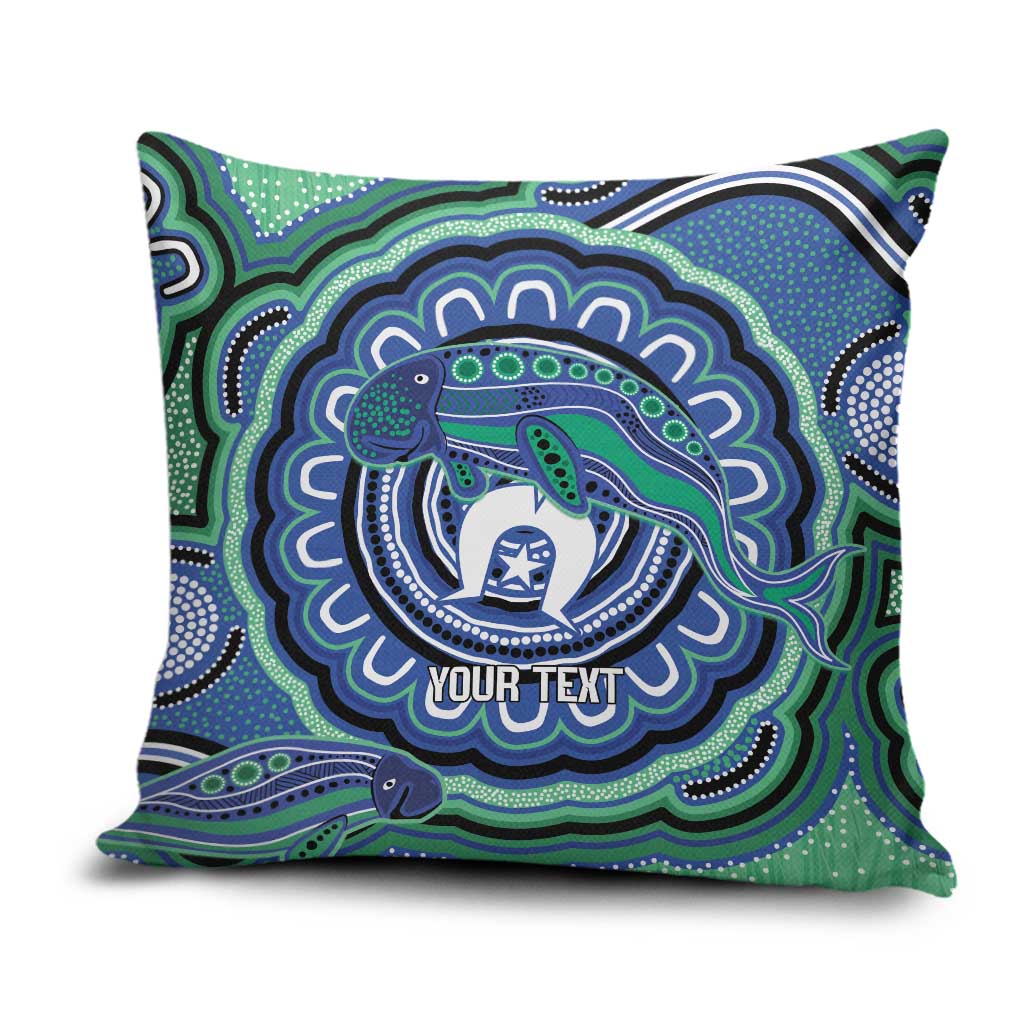 Torres Strait Islander Flag Day Personalised Pillow Cover Dhari Dugongs Sea Cows Aboriginal Art