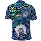 Torres Strait Islander Flag Day Personalised Polo Shirt Dhari Dugongs Sea Cows Aboriginal Art