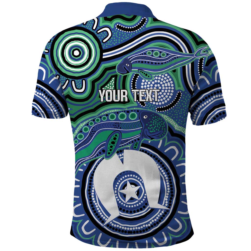 Torres Strait Islander Flag Day Personalised Polo Shirt Dhari Dugongs Sea Cows Aboriginal Art
