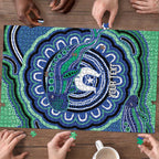 Torres Strait Islander Flag Day Personalised Puzzle Dhari Dugongs Sea Cows Aboriginal Art