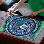 Torres Strait Islander Flag Day Personalised Puzzle Dhari Dugongs Sea Cows Aboriginal Art