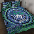 Torres Strait Islander Flag Day Personalised Quilt Bed Set Dhari Dugongs Sea Cows Aboriginal Art