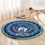 Torres Strait Islander Flag Day Personalised Round Carpet Dhari Dugongs Sea Cows Aboriginal Art