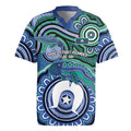 Torres Strait Islander Flag Day Personalised Rugby Jersey Dhari Dugongs Sea Cows Aboriginal Art