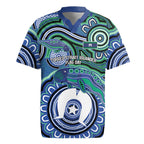Torres Strait Islander Flag Day Personalised Rugby Jersey Dhari Dugongs Sea Cows Aboriginal Art