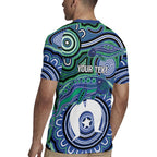 Torres Strait Islander Flag Day Personalised Rugby Jersey Dhari Dugongs Sea Cows Aboriginal Art