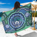 Torres Strait Islander Flag Day Personalised Sarong Dhari Dugongs Sea Cows Aboriginal Art