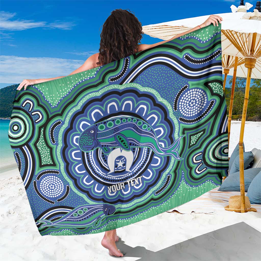 Torres Strait Islander Flag Day Personalised Sarong Dhari Dugongs Sea Cows Aboriginal Art